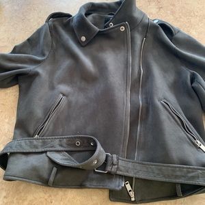 Atmosphere faux suede motorcycle style jacket
